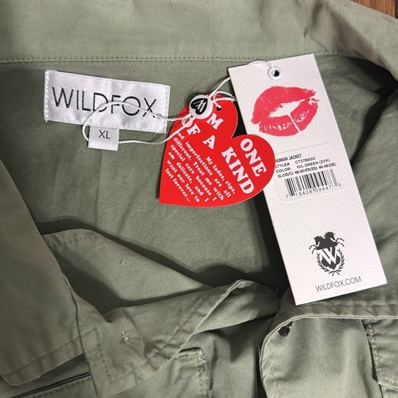 Wildfox Truman Jacket Olive Green Military light distressing embroidery size XL - Picture 5 of 11